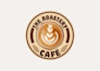 design a unique and aesthetic coffee shop logo with latte art elements
